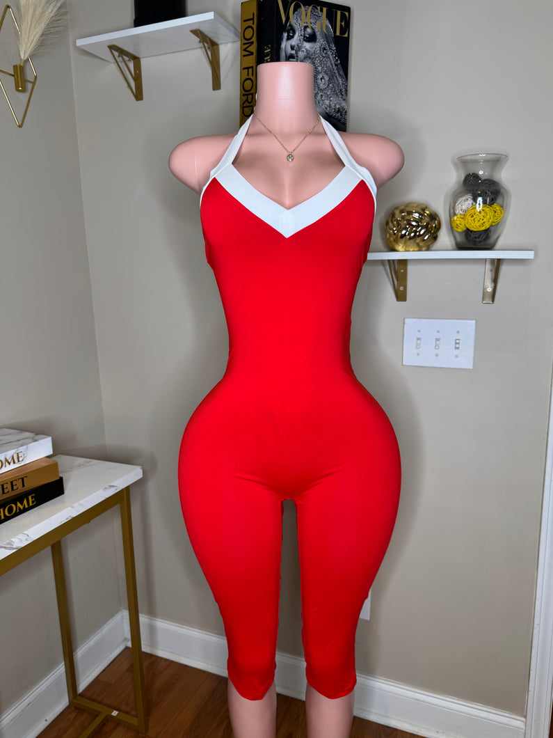 Red Riddin Romper