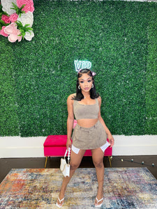 Taupe Skirt Set