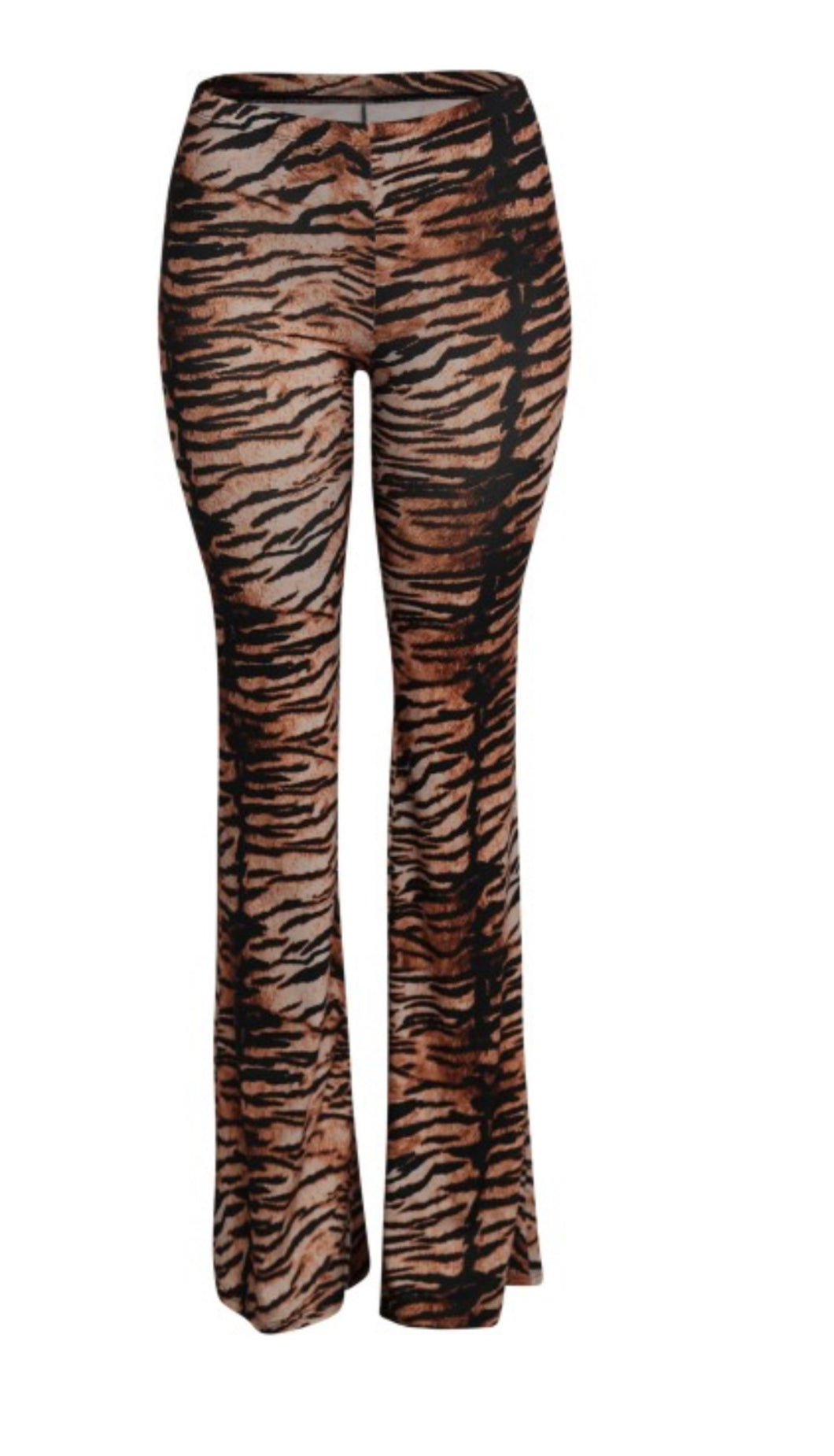 Tiger Striped Flare Pants