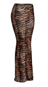Tiger Striped Flare Pants