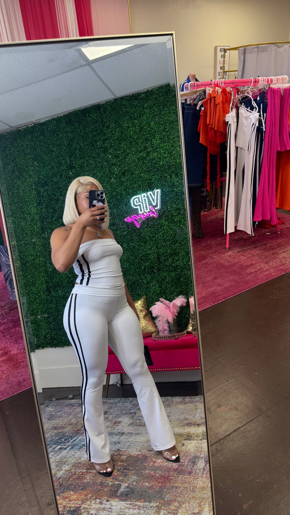 Tube Top Pants Set (WHITE)